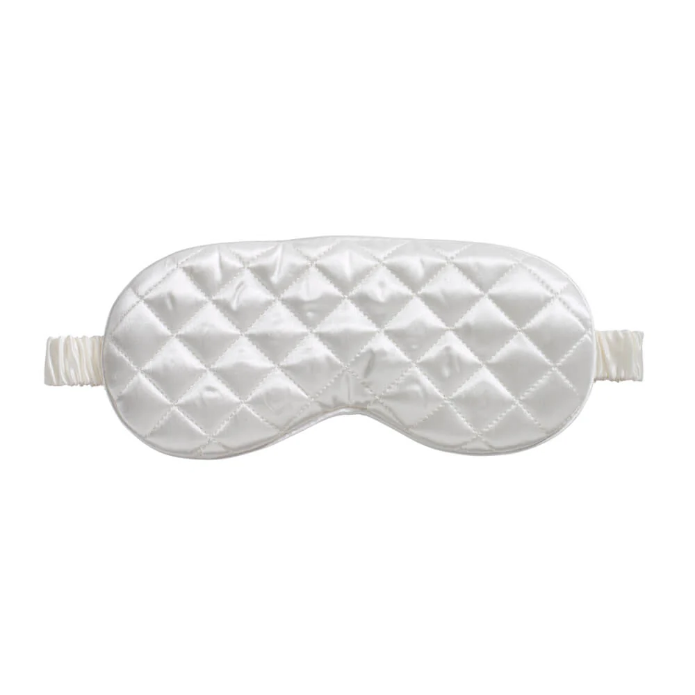Sleep Mask - White - Diamond Quilted - Image 5