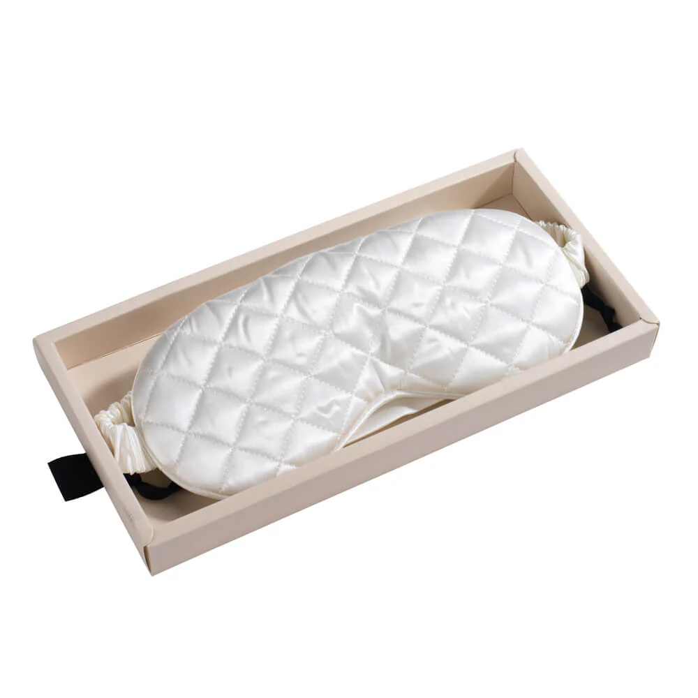Sleep Mask - White - Diamond Quilted - Image 8